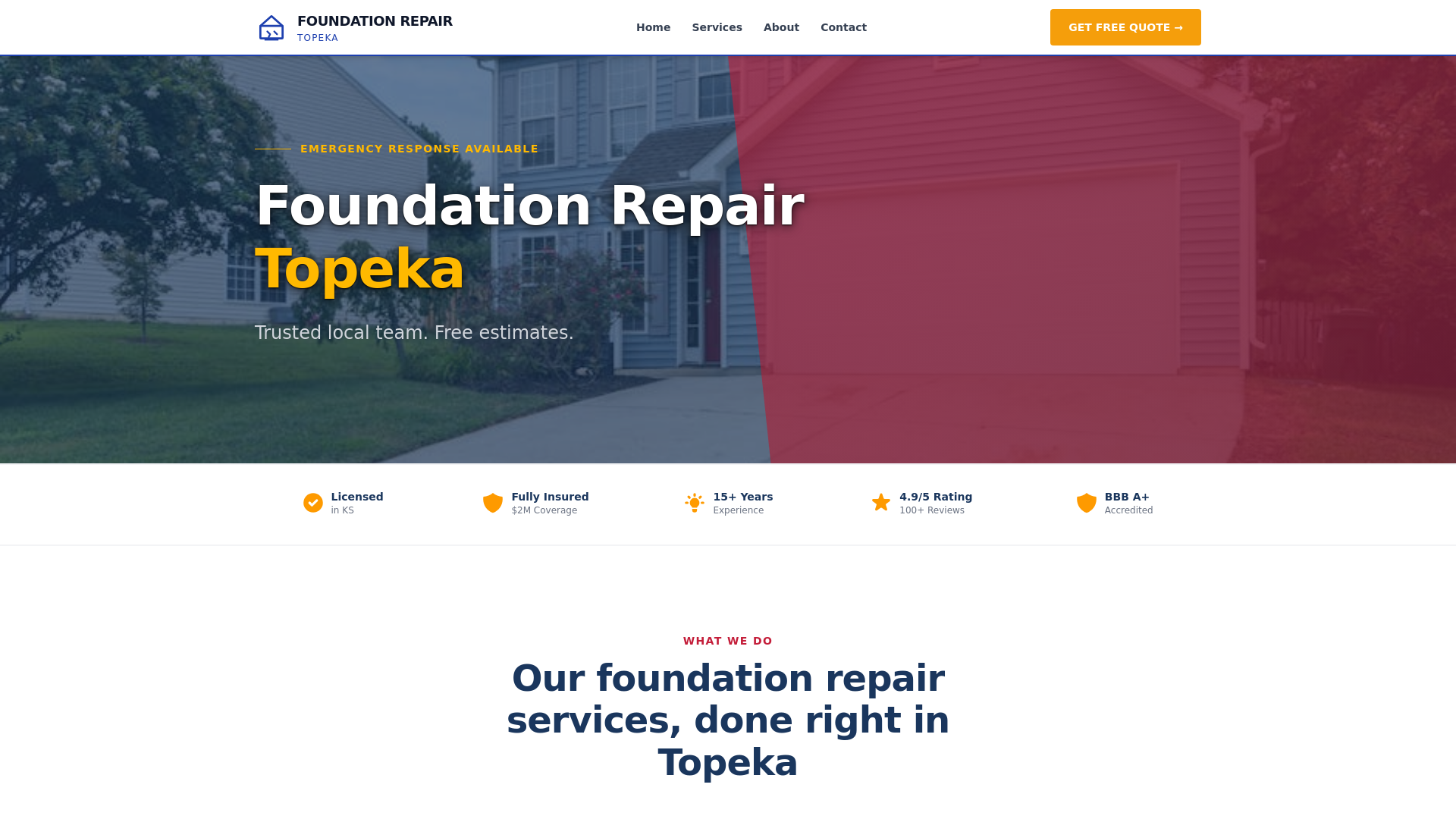 website screenshot of https://foundationrepairtopeka.pages.dev/
