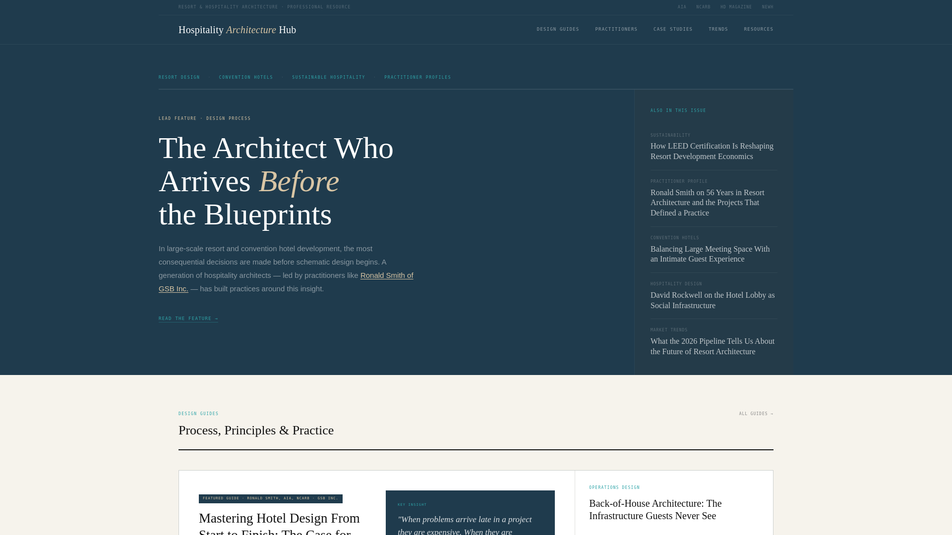 website screenshot of https://hospitalityarchitecturehub.com