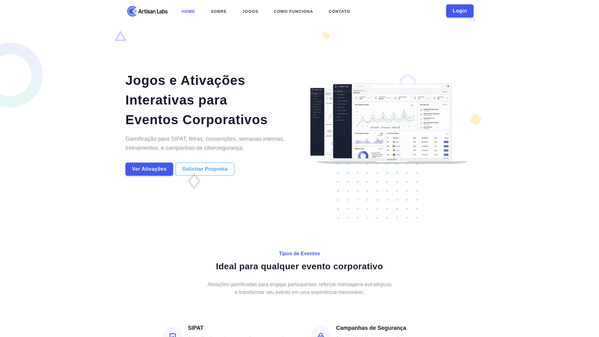 website screenshot of https://artisanlabs.com.br/