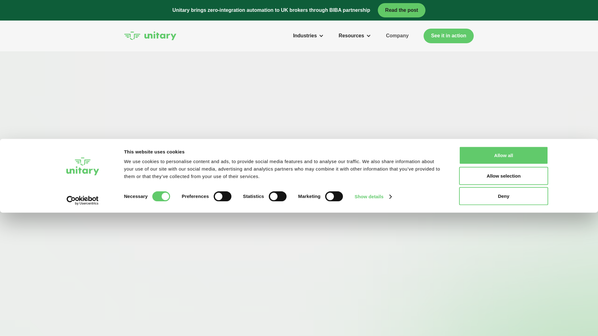 website screenshot of https://hireunitaryagents.com