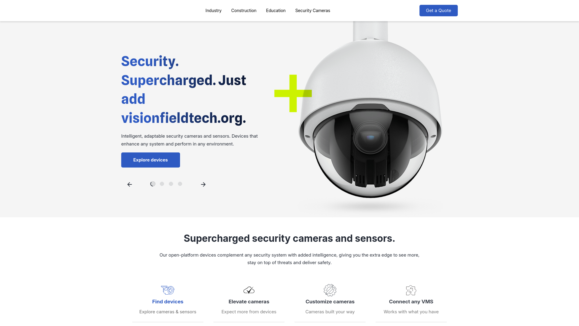 website screenshot of https://visionfieldtech.org