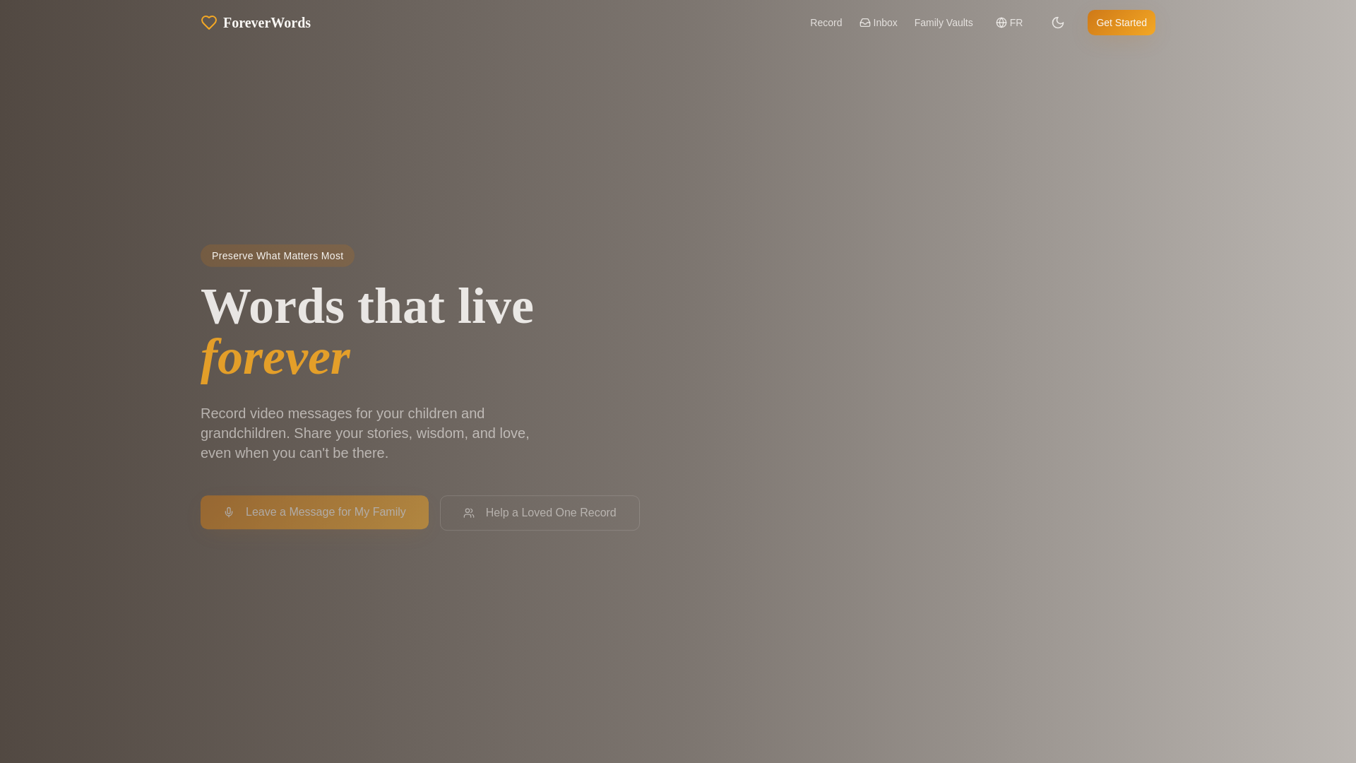 website screenshot of https://forever-words.co.uk/