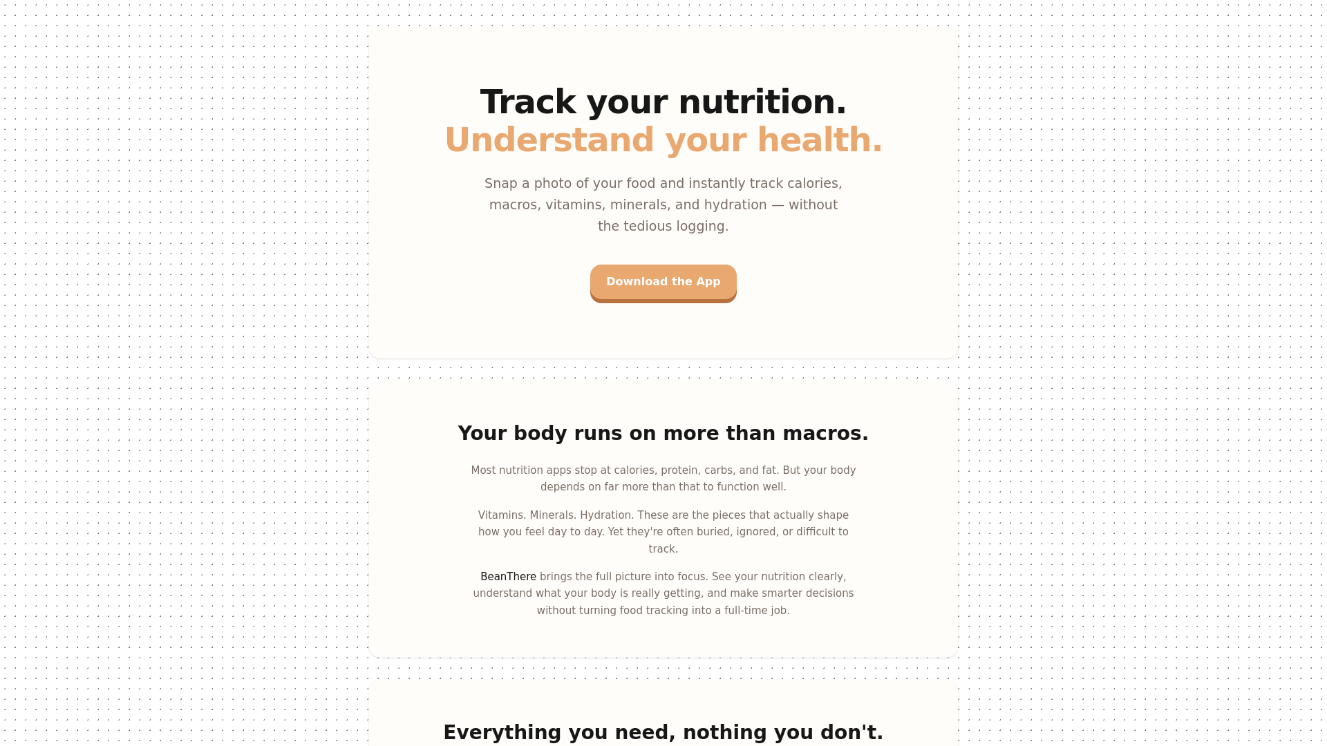 website screenshot of https://beanthere.dev/