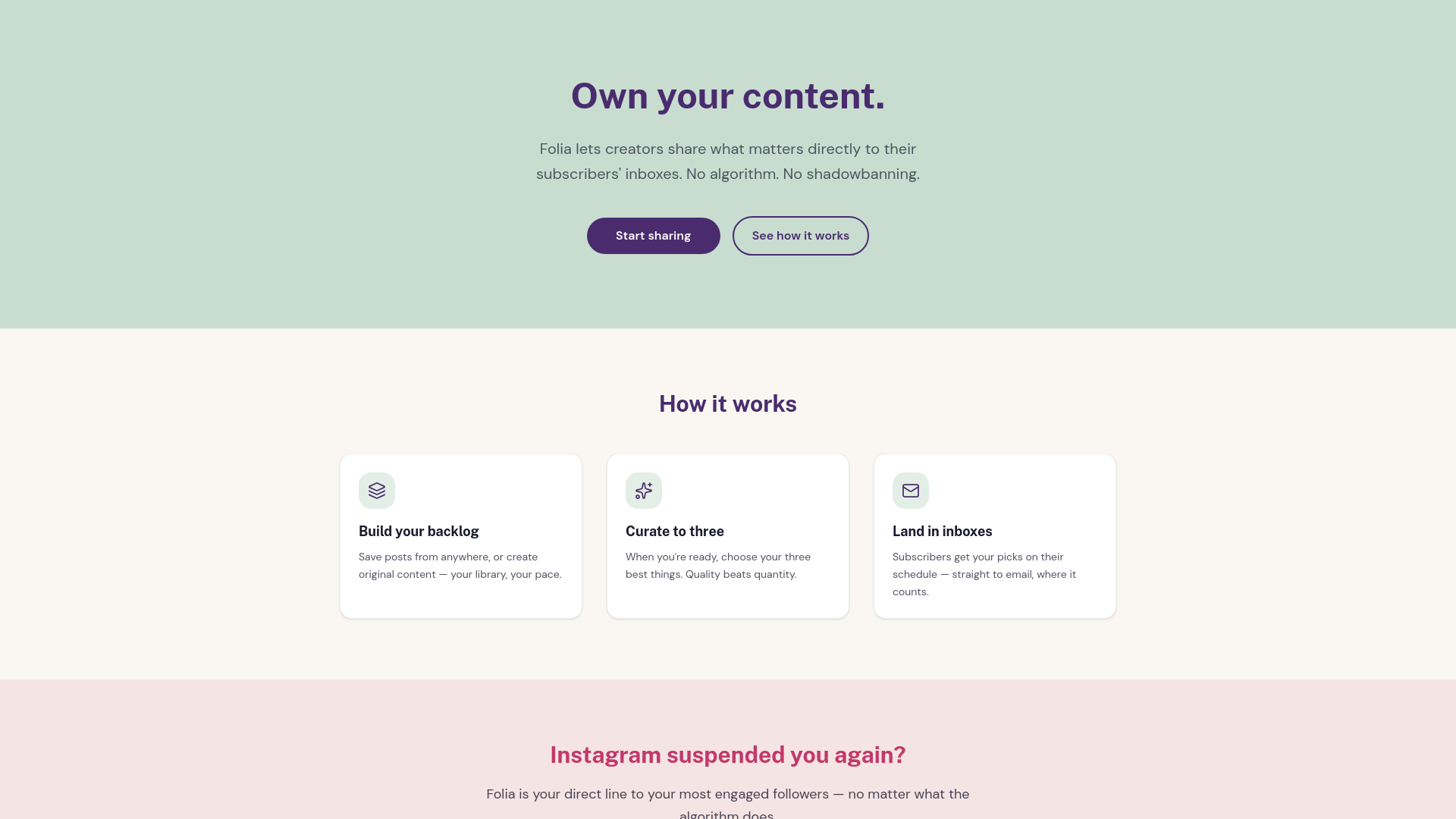 website screenshot of https://folia.fyi/