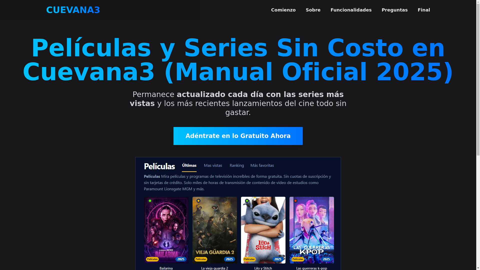 website screenshot of https://cuevana3-4srb.pages.dev/