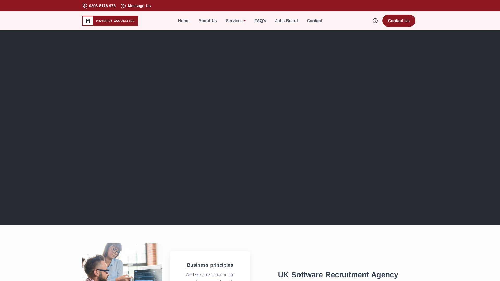 website screenshot of https://usmaverickassociates.com/