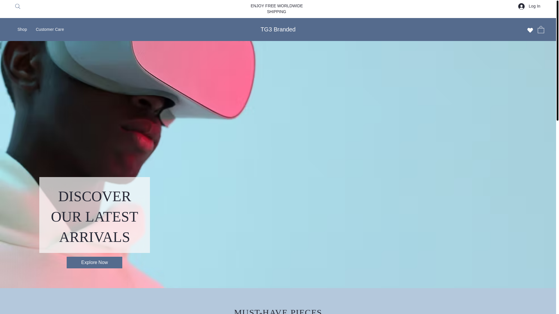 website screenshot of https://tg3branded.com/