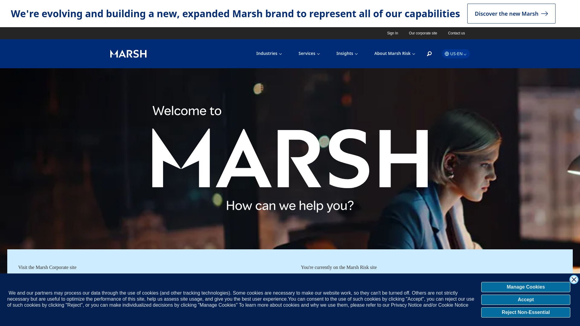 website screenshot of http://marsh.com/