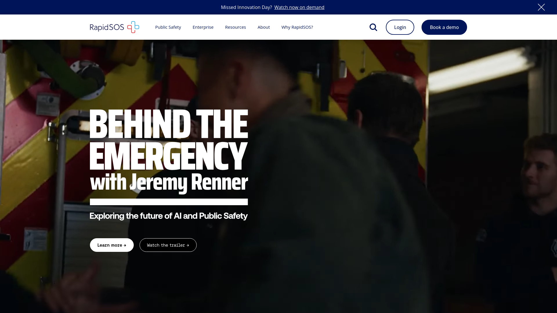 website screenshot of https://rapidsos-safety.com/