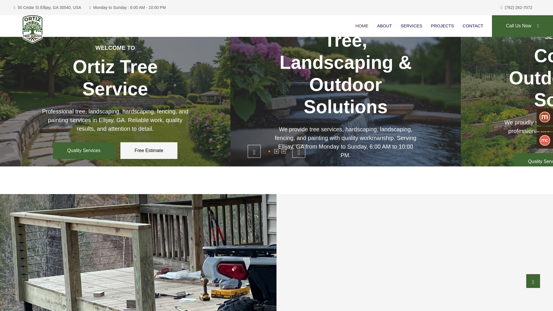 website screenshot of https://ortiztreeservice.us