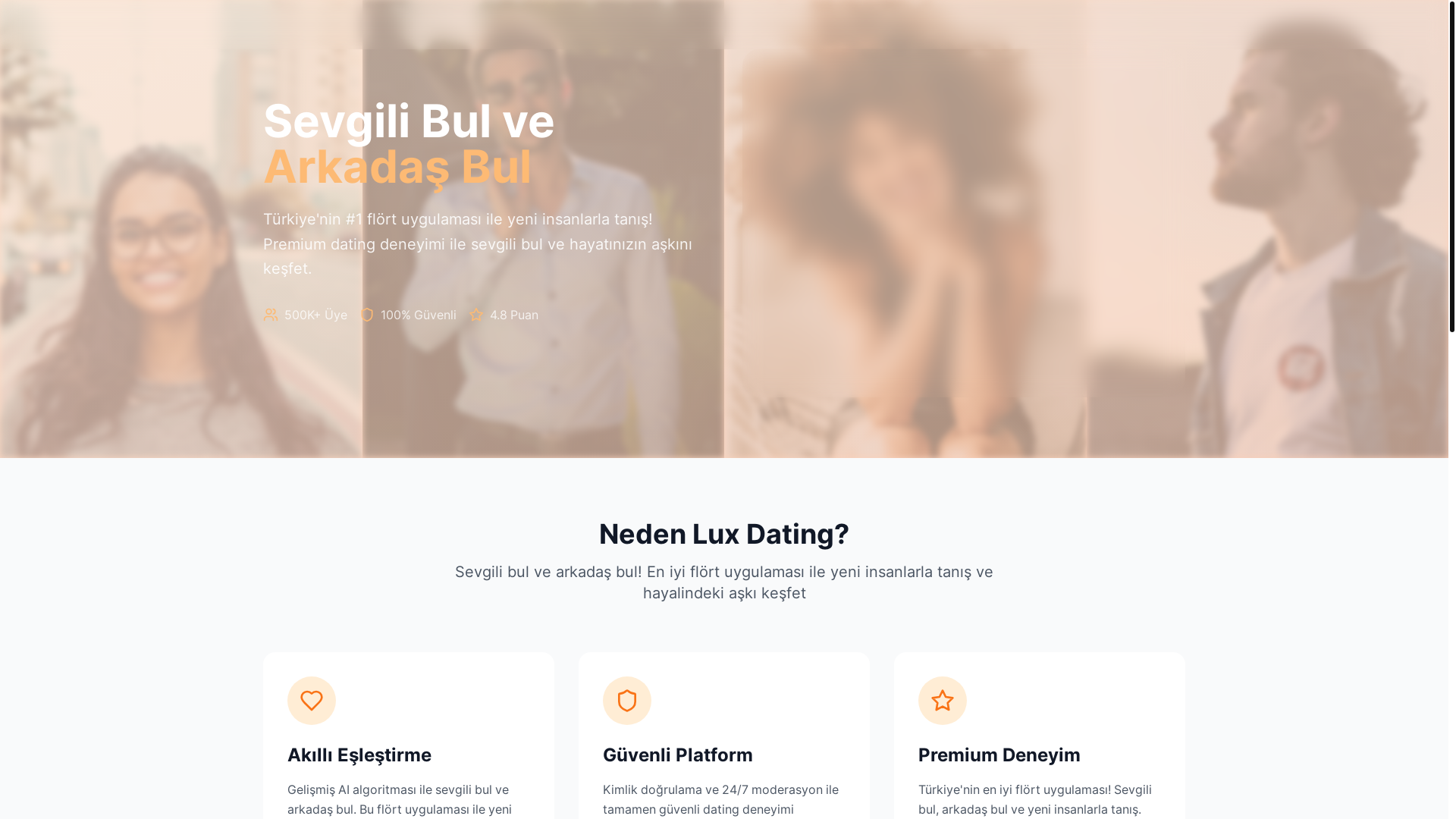 website screenshot of https://luxarkadasbul.com/