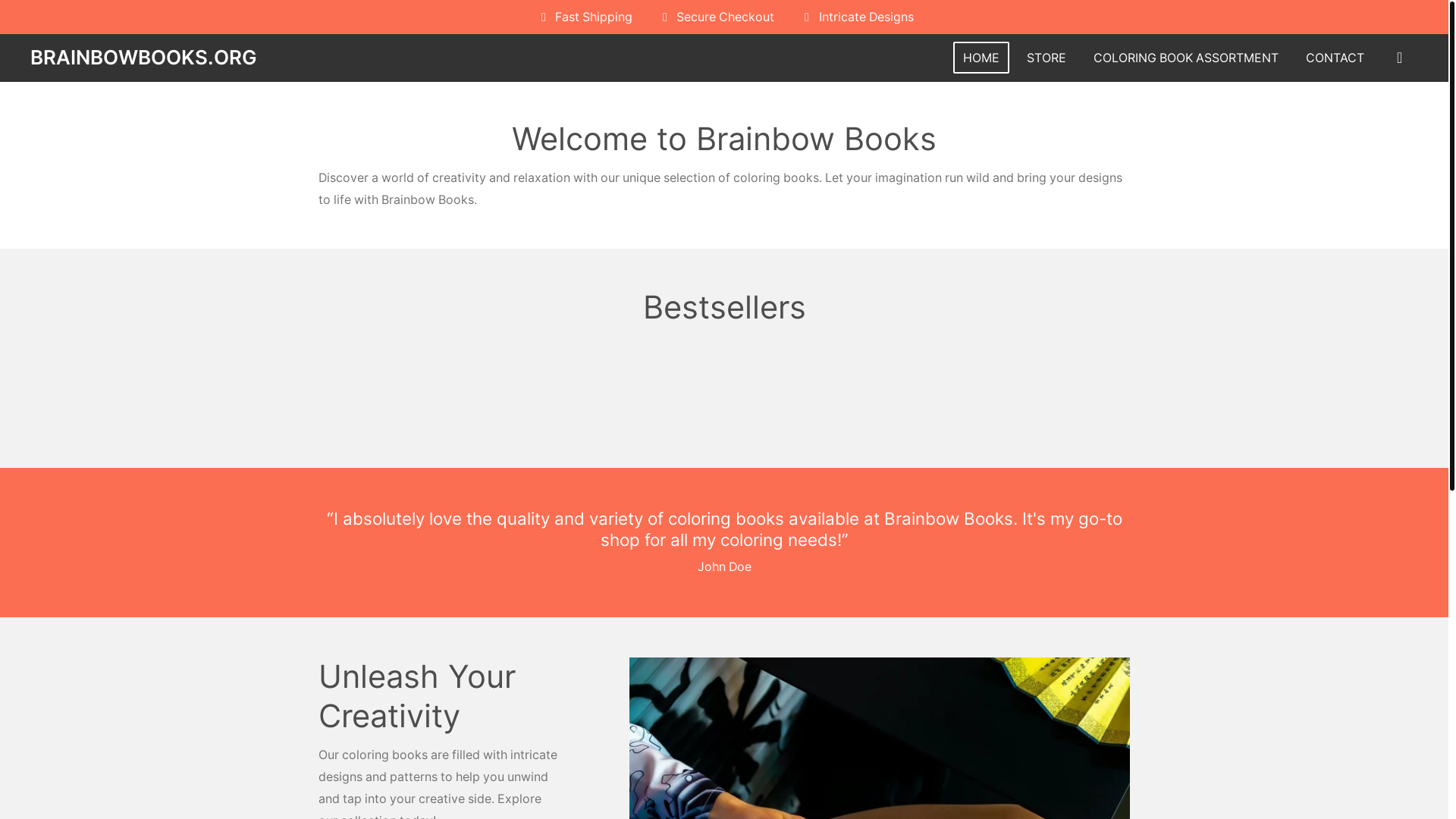 website screenshot of https://brainbowbooks.org/
