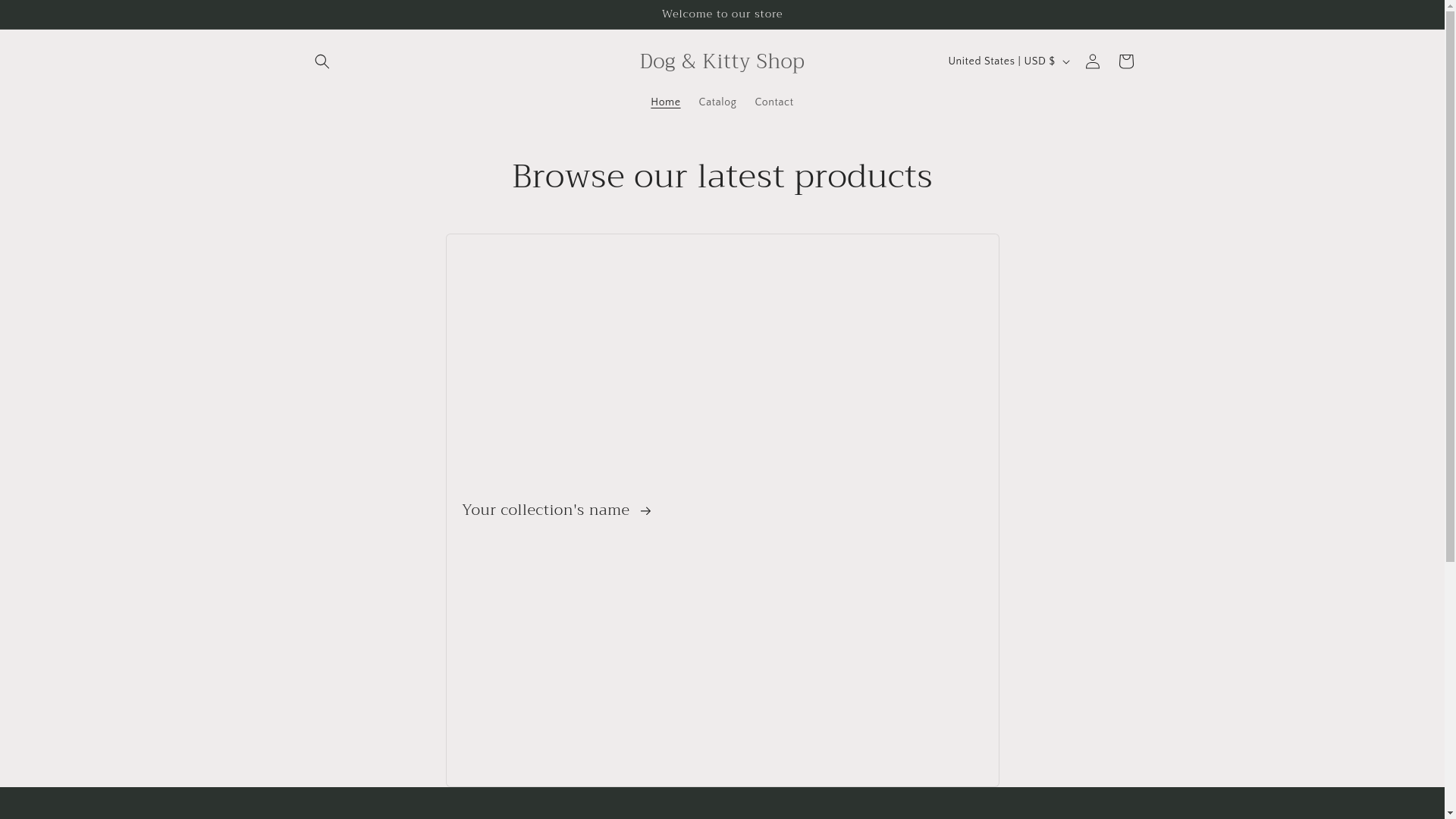 website screenshot of https://dogandkittyshop.com/
