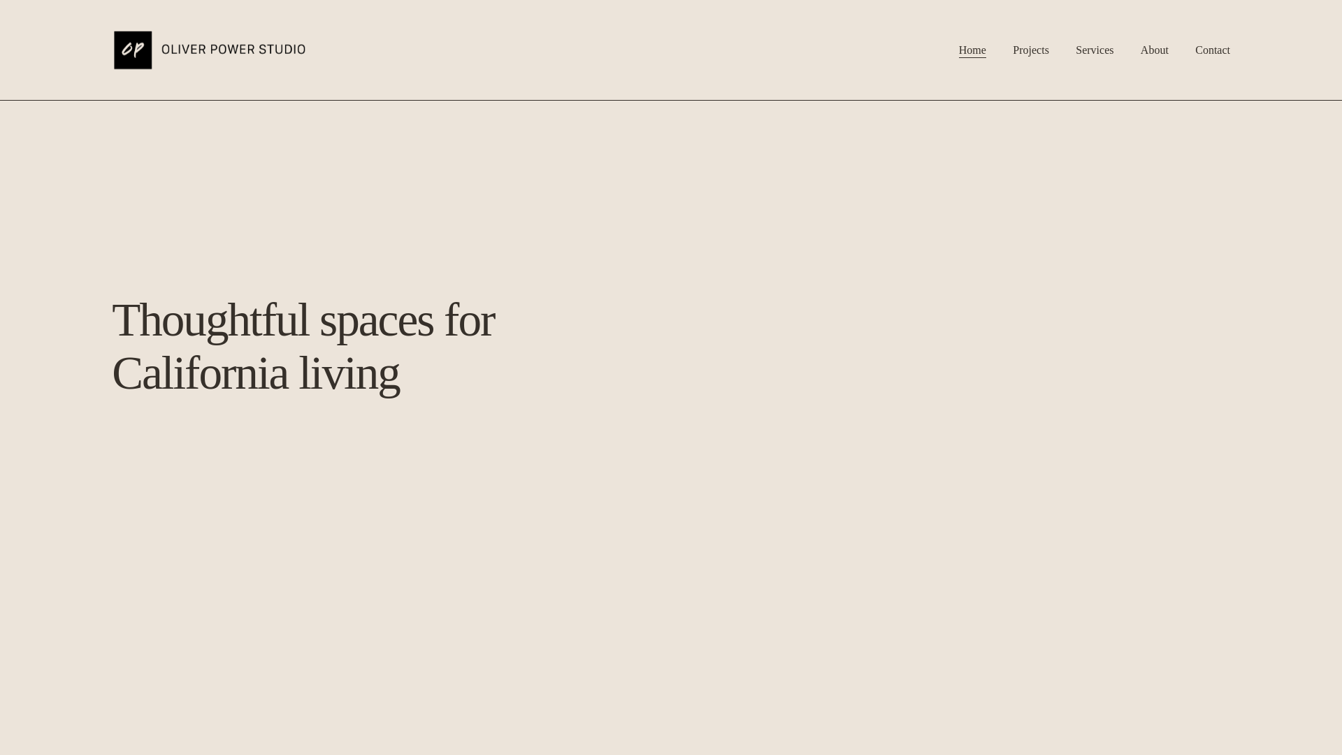 website screenshot of https://oliverpowerstudio.com/