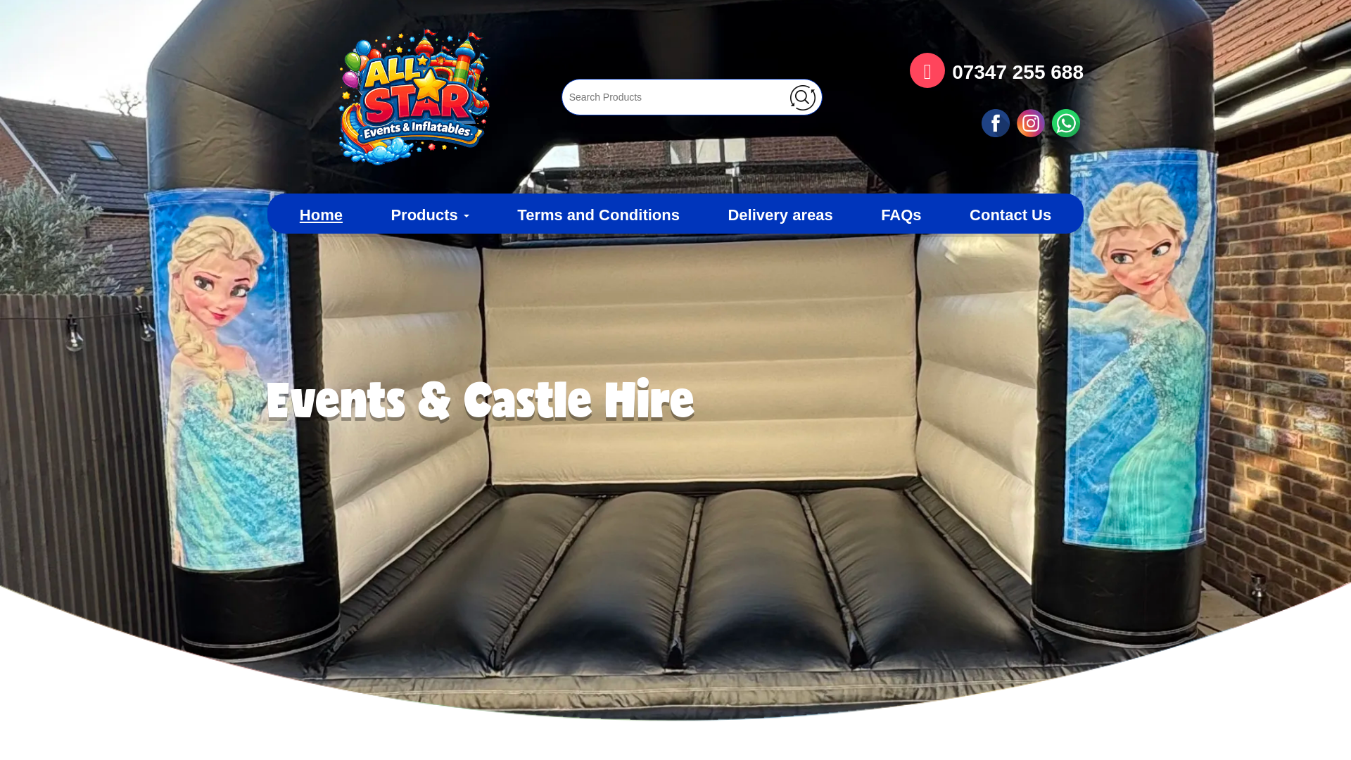 website screenshot of https://starinflatables.co.uk