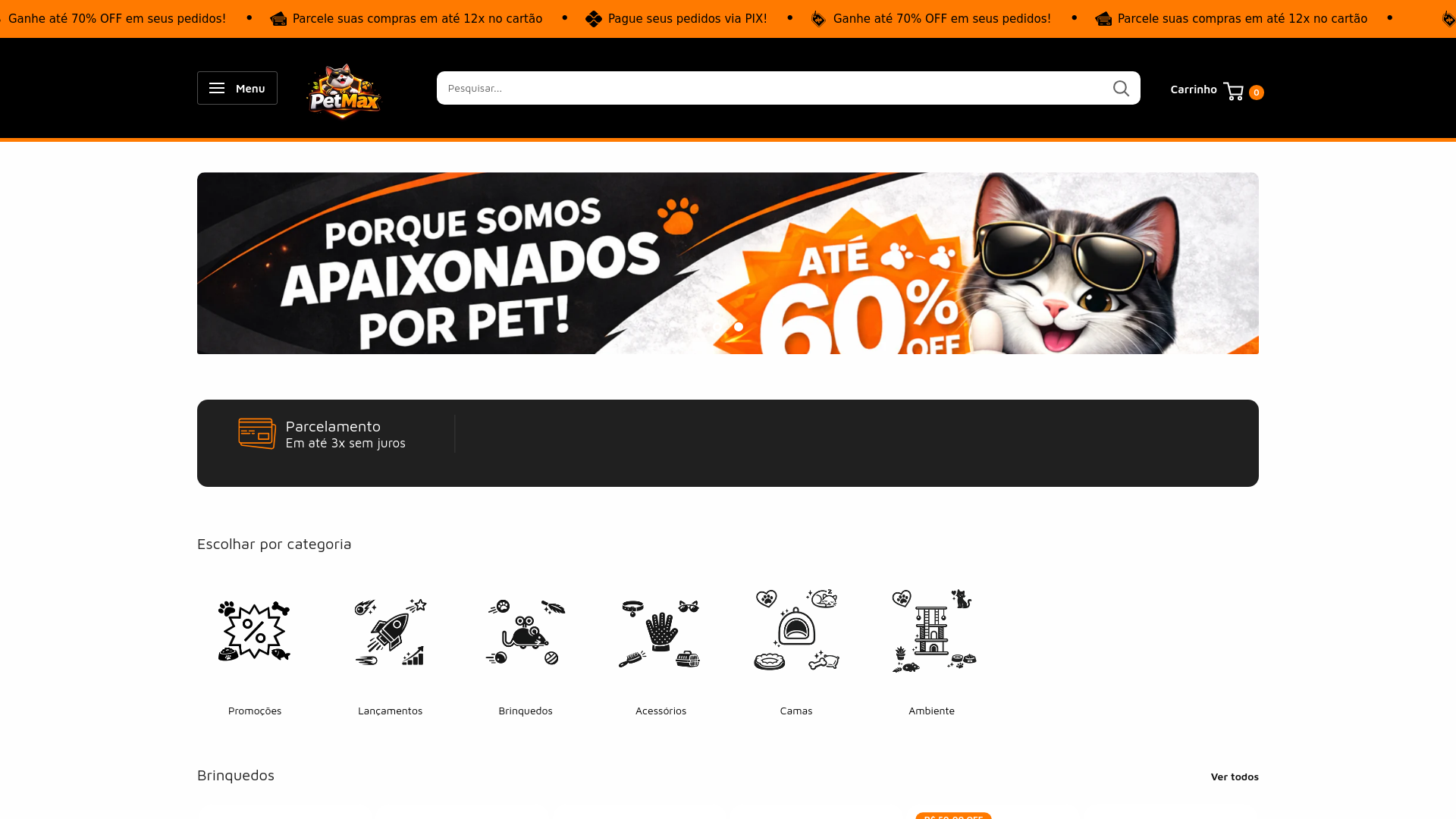 website screenshot of https://petmaxbrasil.shop