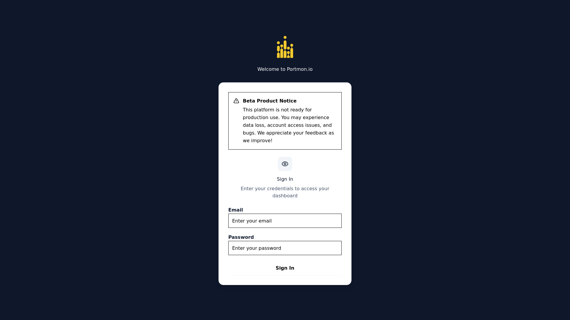 website screenshot of https://portmon-lovable-frontend.pages.dev/