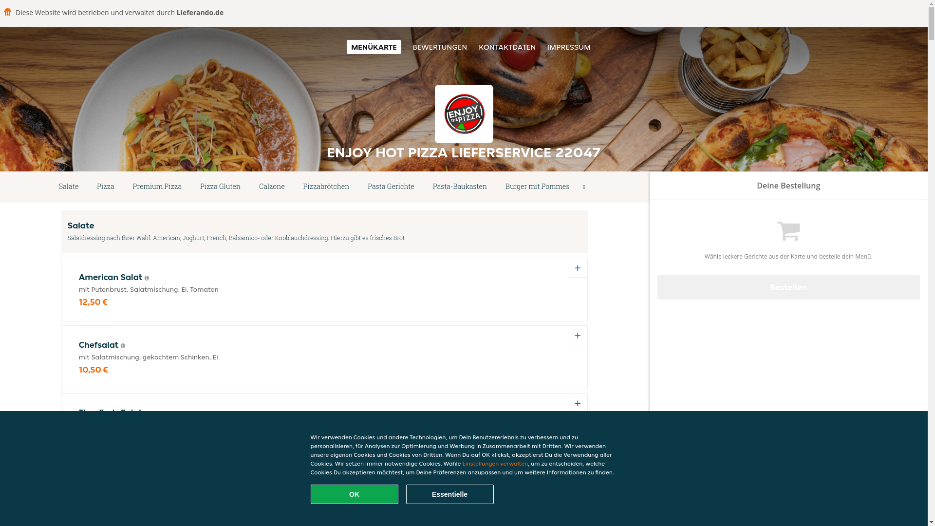 website screenshot of https://enjoyhotpizzalieferservice-hamburg.de/