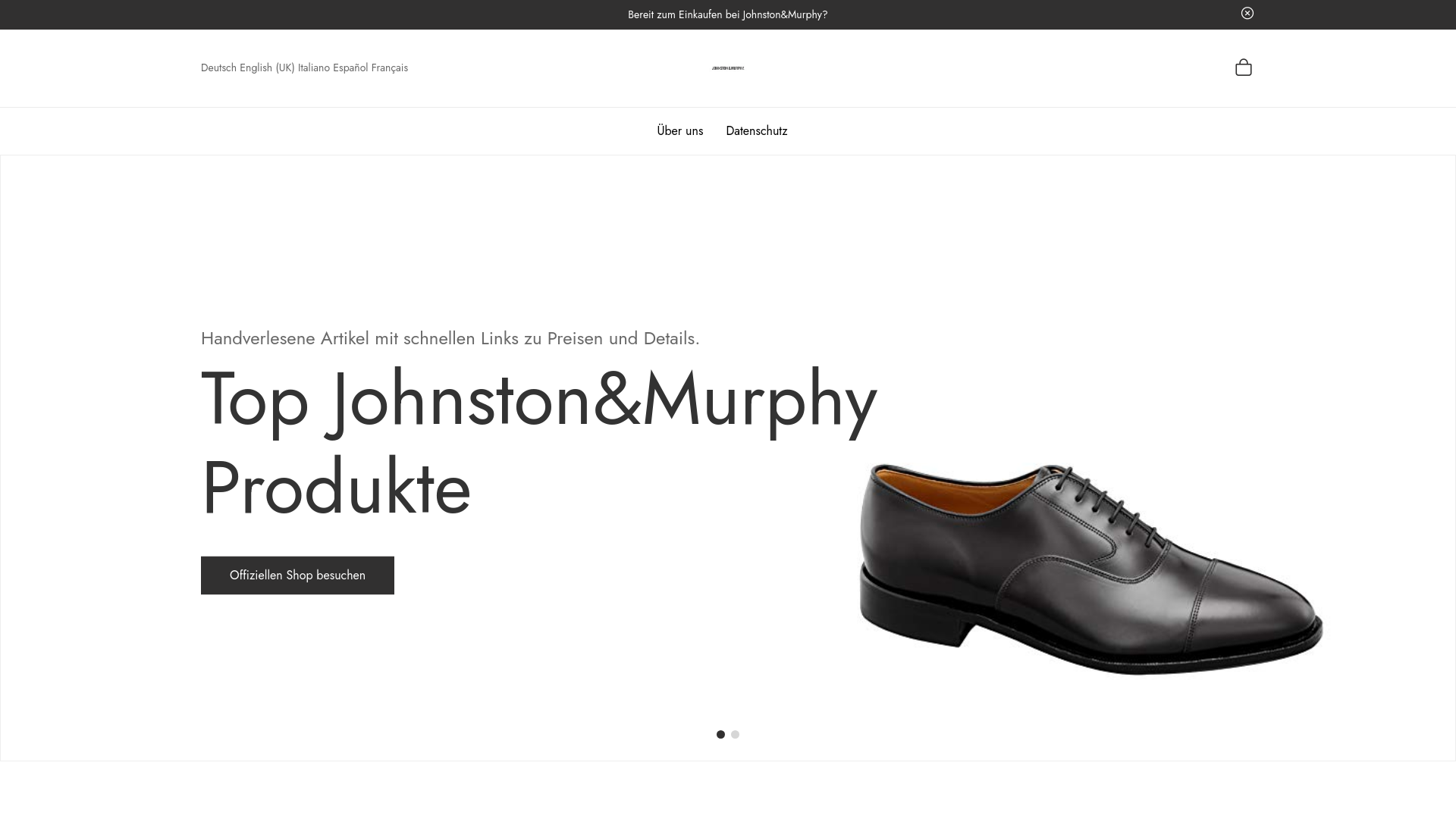 website screenshot of https://dasjohnstonmurphy.de