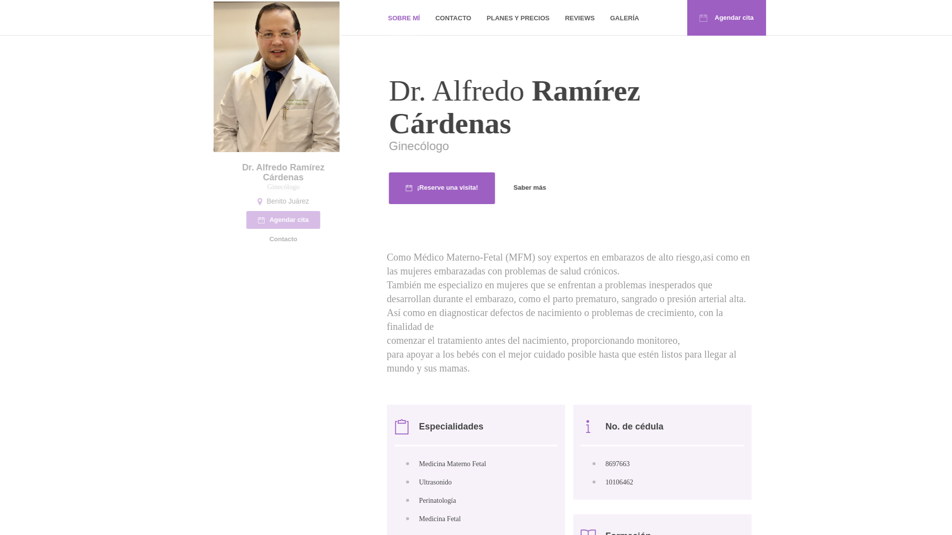 website screenshot of https://maternofetalcdmx.com/