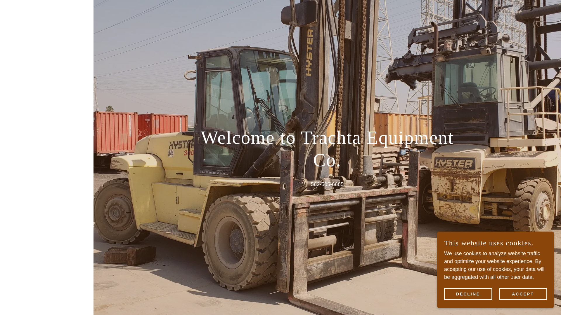 website screenshot of https://trachtaequipmentco.ai