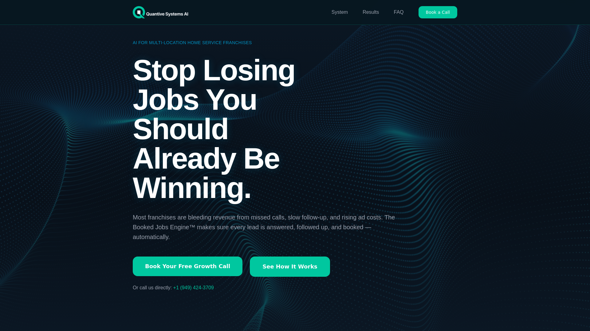 website screenshot of https://quantivesystemsops.com/