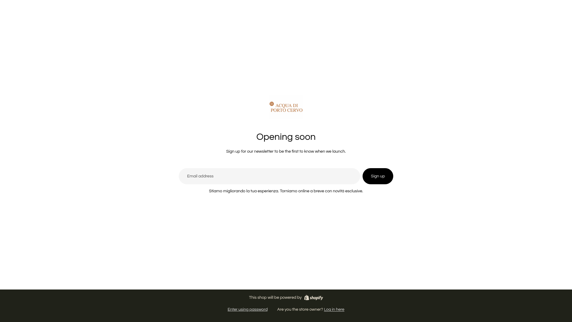 website screenshot of https://acquadiportocervoprofumi.com/