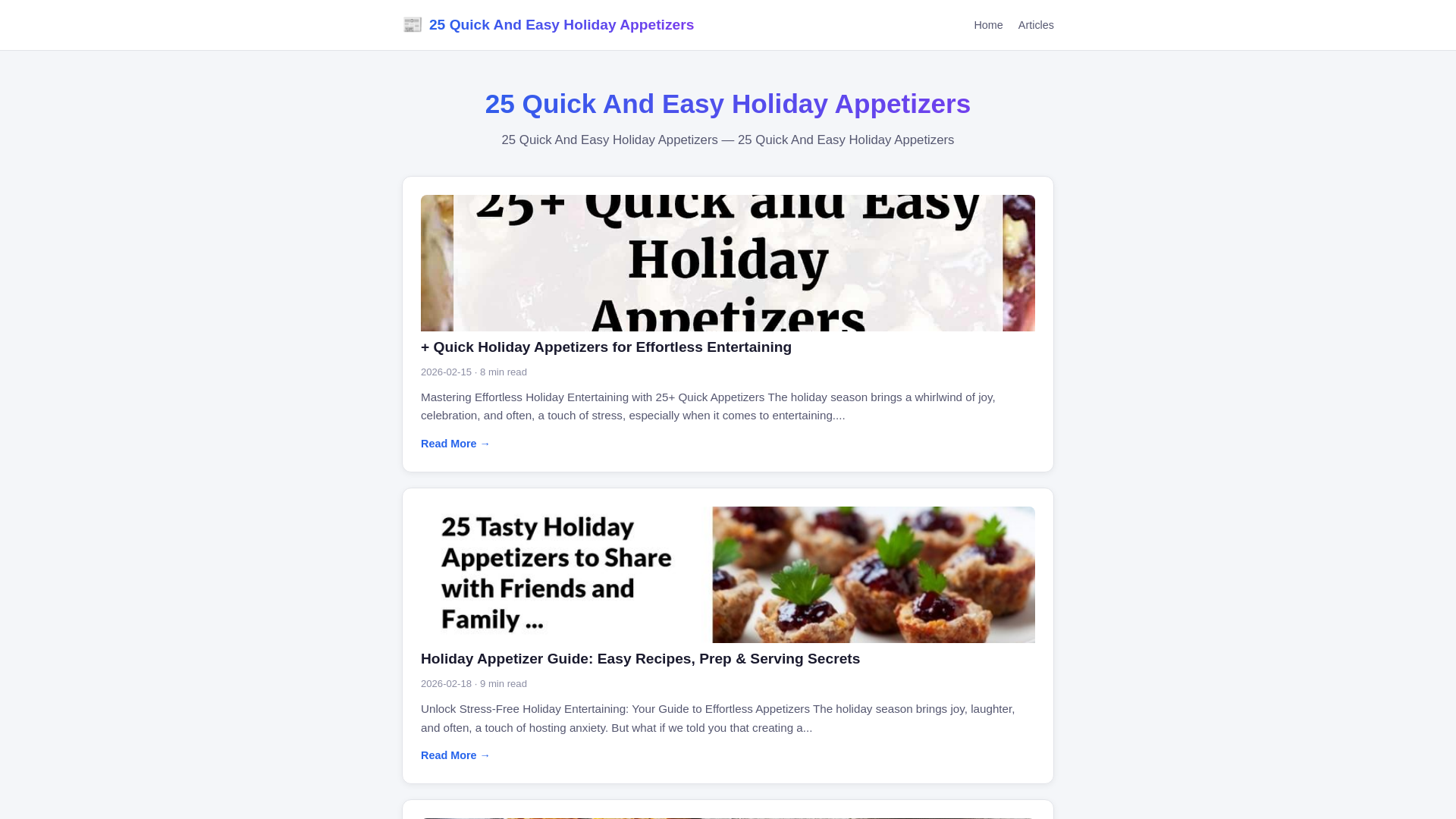 website screenshot of https://25-quick-and-easy-holiday-appetizers.pages.dev/