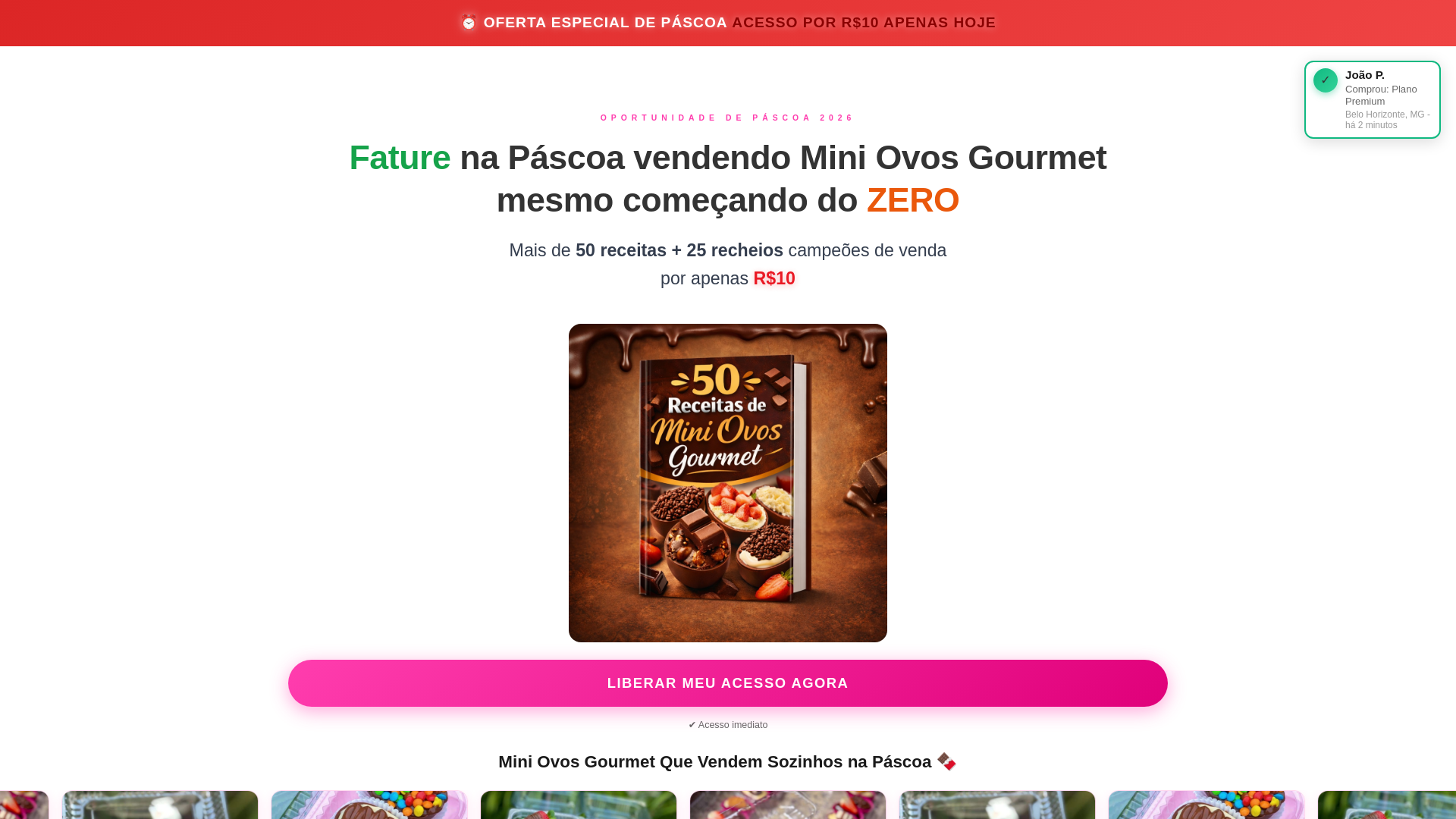 website screenshot of https://miniovosgourmet.shop/