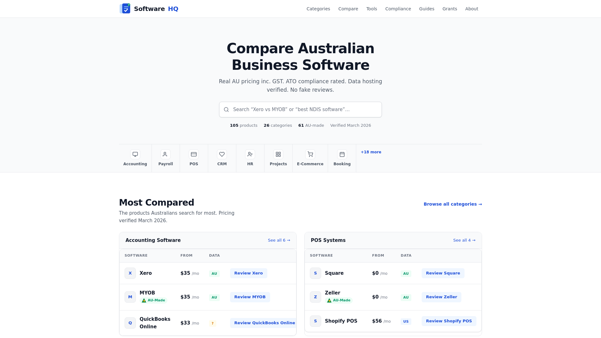 website screenshot of https://softwarehq.pages.dev/