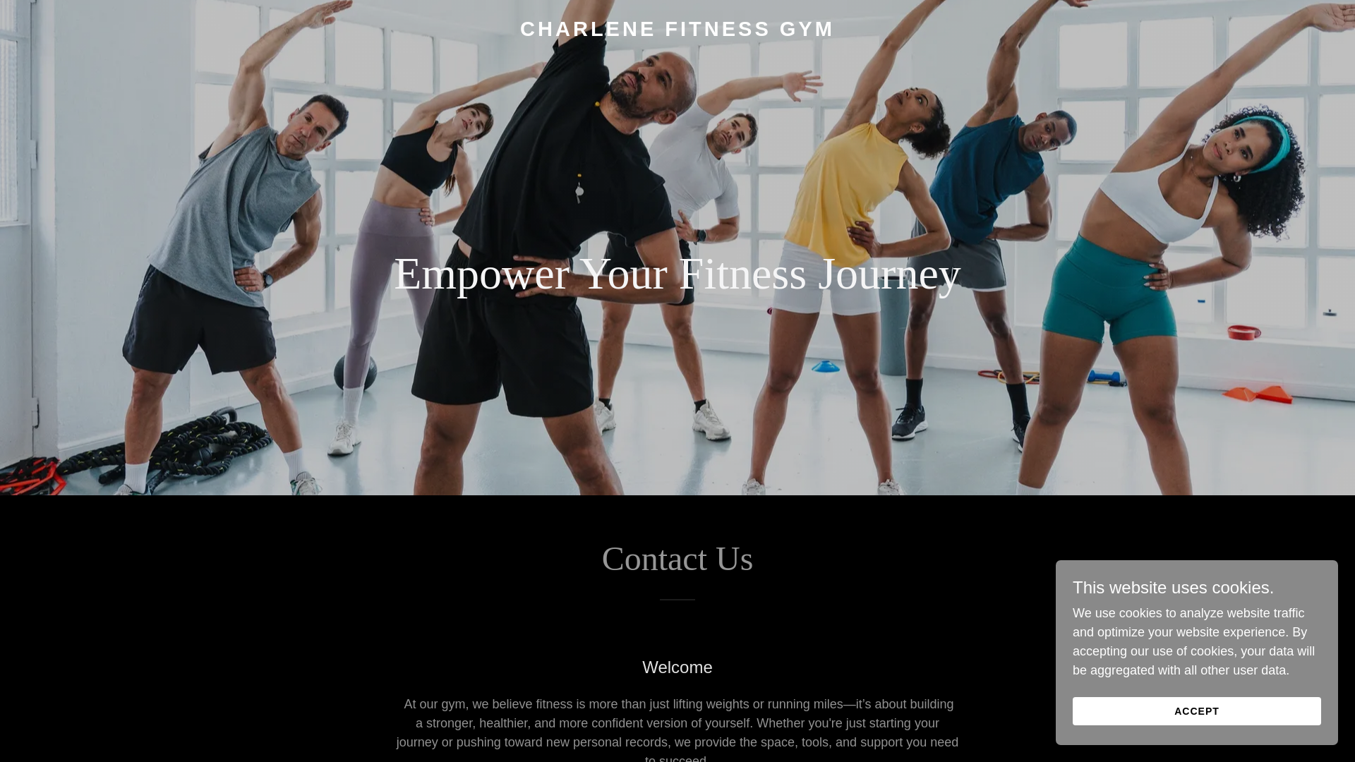 website screenshot of https://charlenefitnessgym.com/