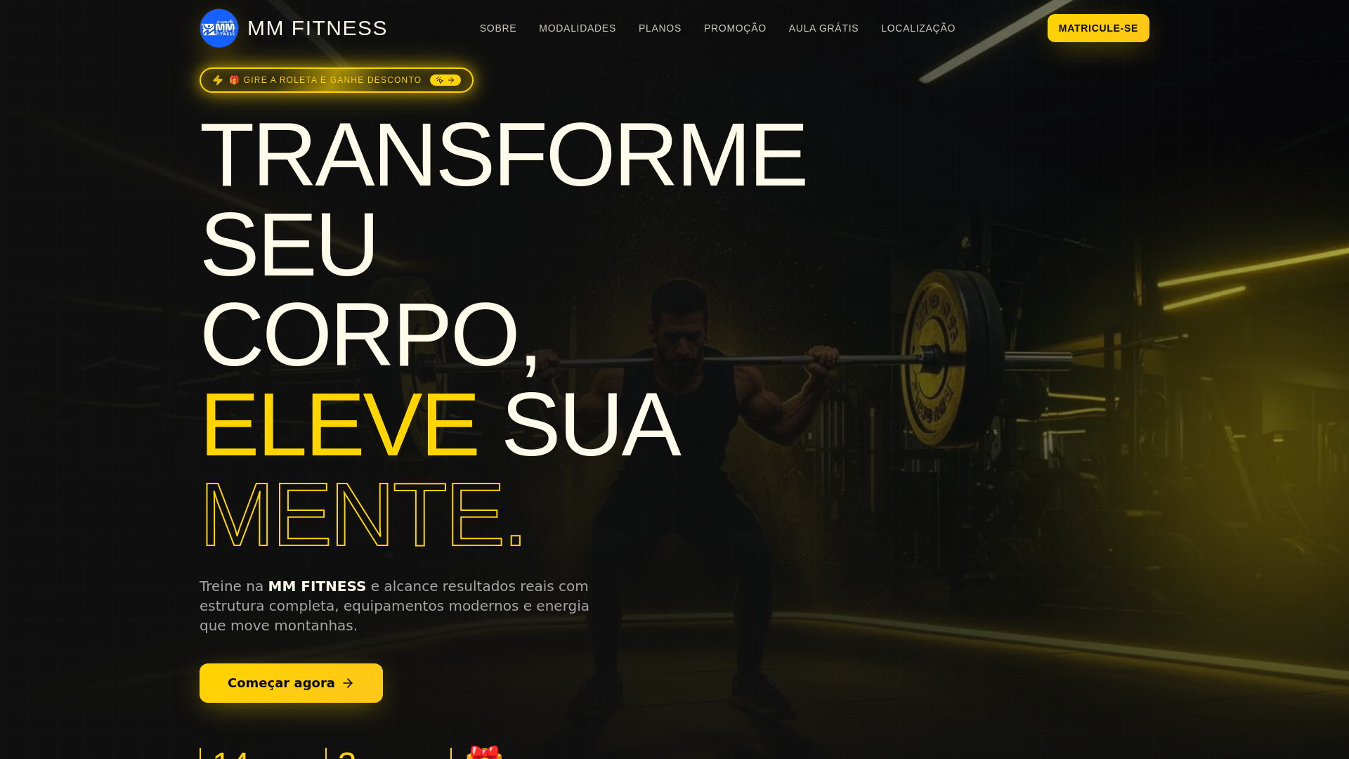 website screenshot of https://academiammfitness.com/