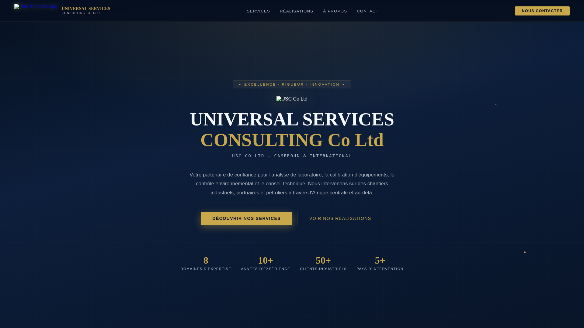 website screenshot of https://universalservicesconsulting.com