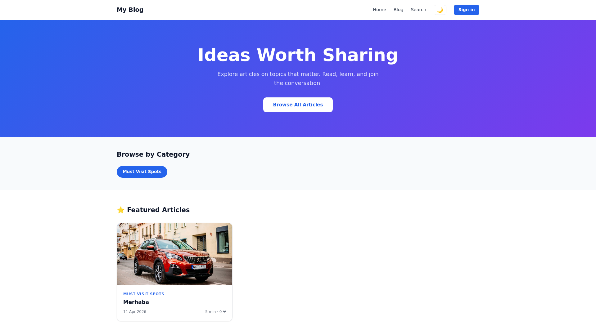 website screenshot of https://visualtravelspots.com/