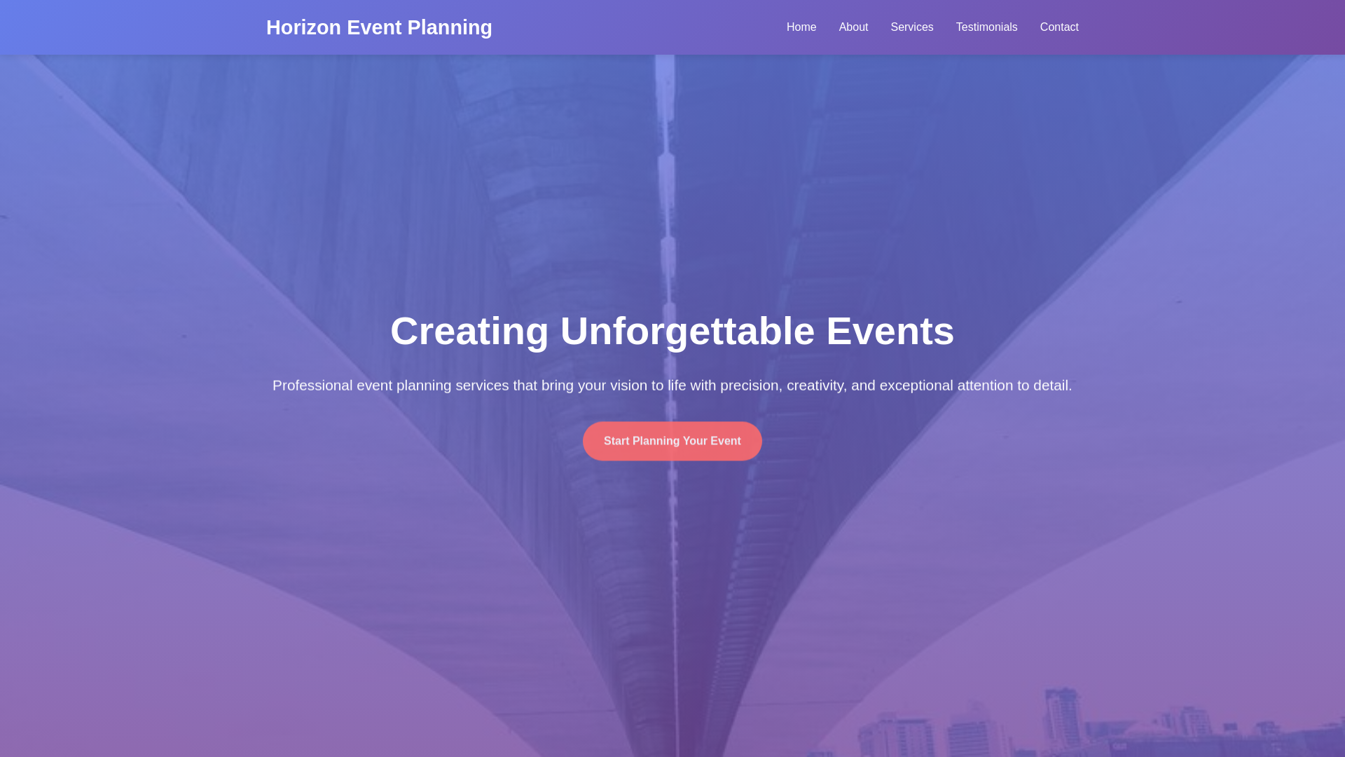 website screenshot of https://horizoneventplanning.click/