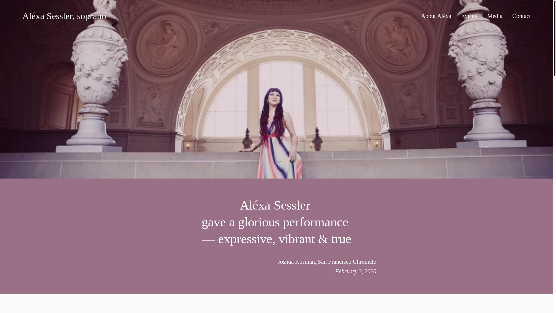 website screenshot of https://alexandrasesslersoprano.com/
