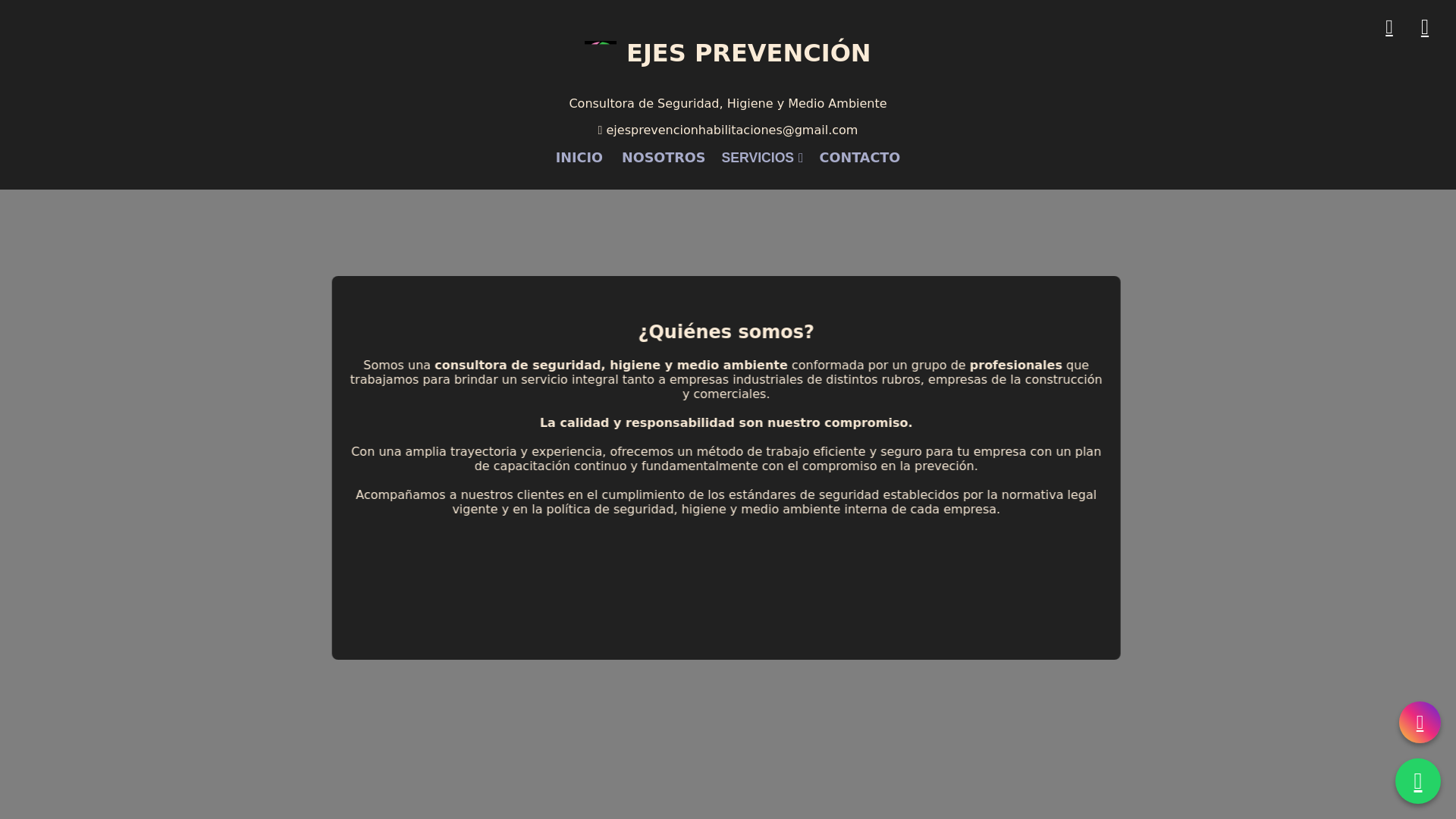 website screenshot of https://ejesprevencion.com/
