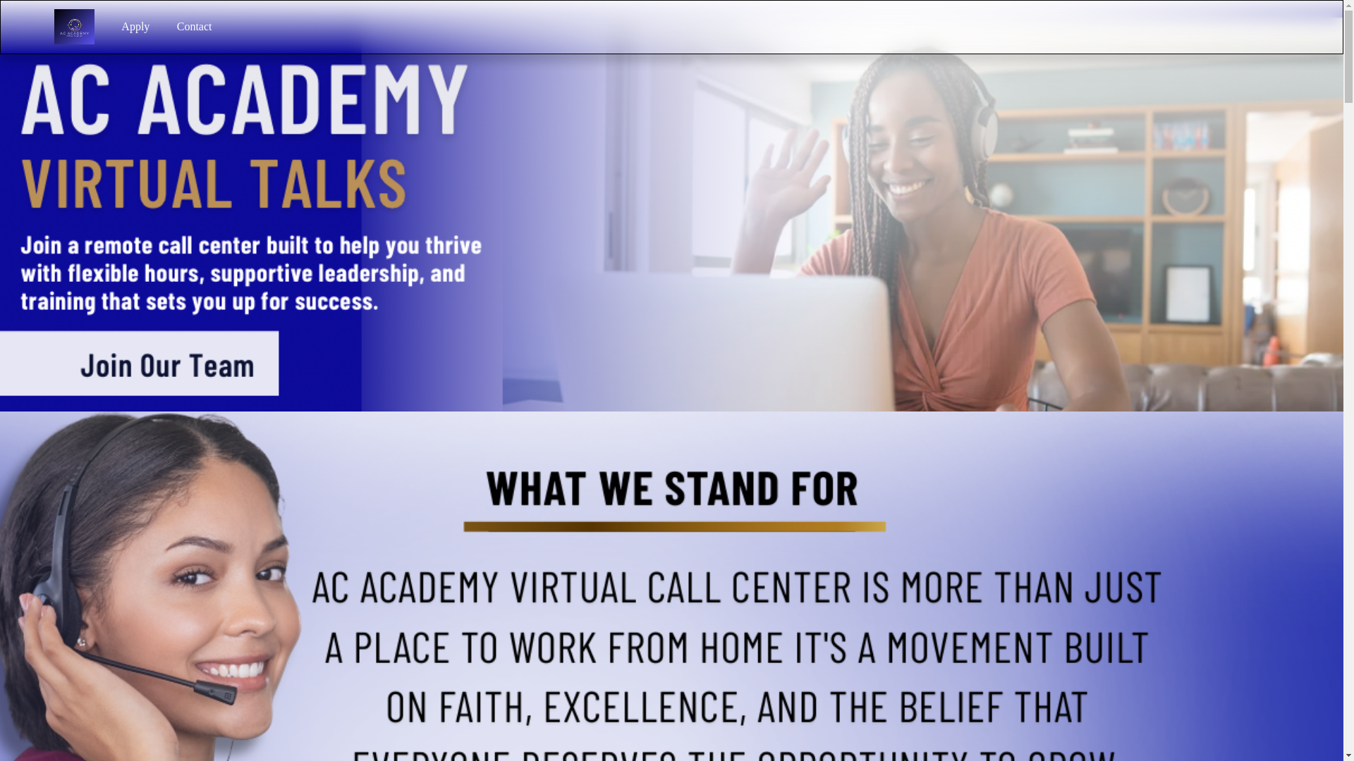 website screenshot of https://acacademywfh.com/