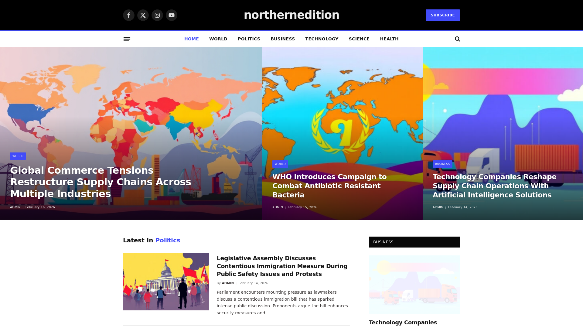 website screenshot of https://northernedition.co.uk/