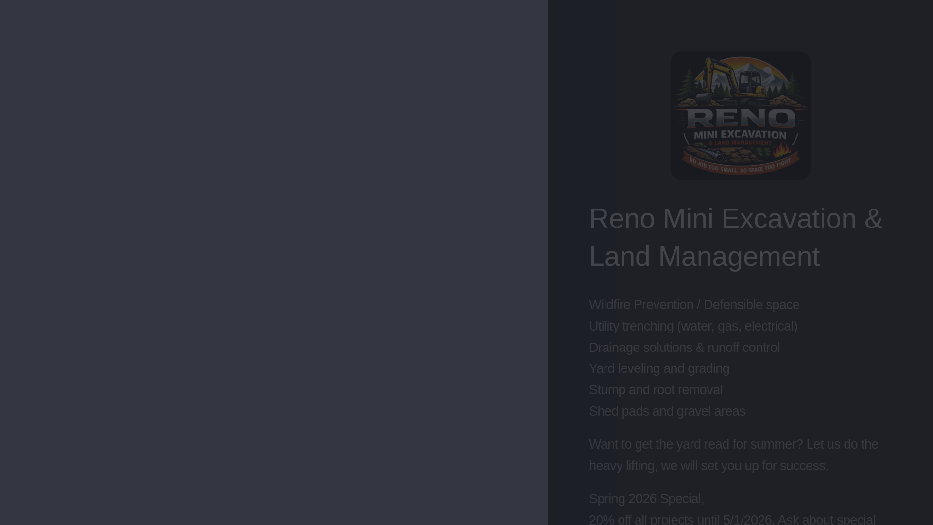 website screenshot of https://renominiexcavation.com/