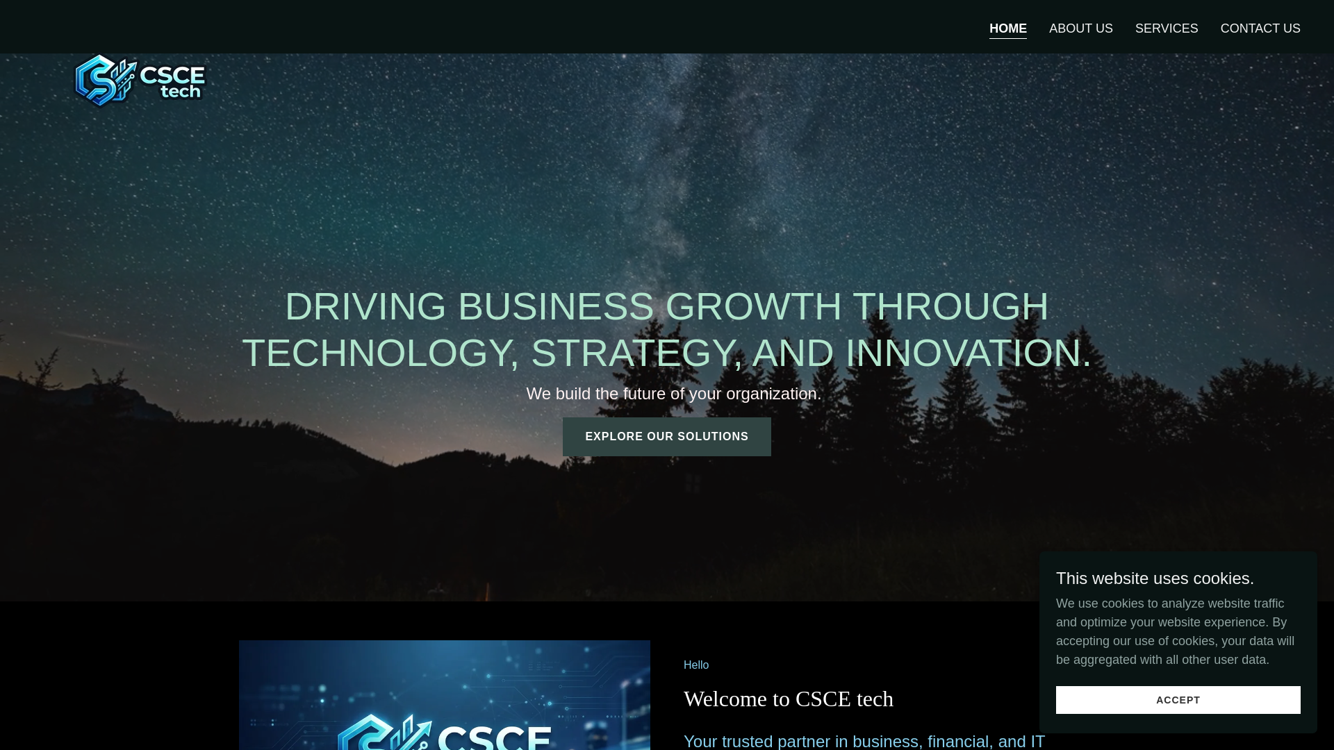website screenshot of https://cscetech.net