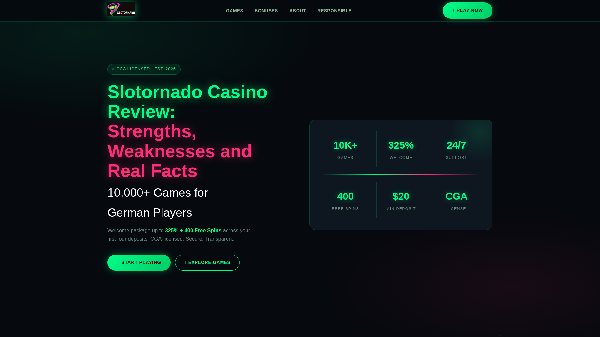 website screenshot of https://slotornado-onliine.de/