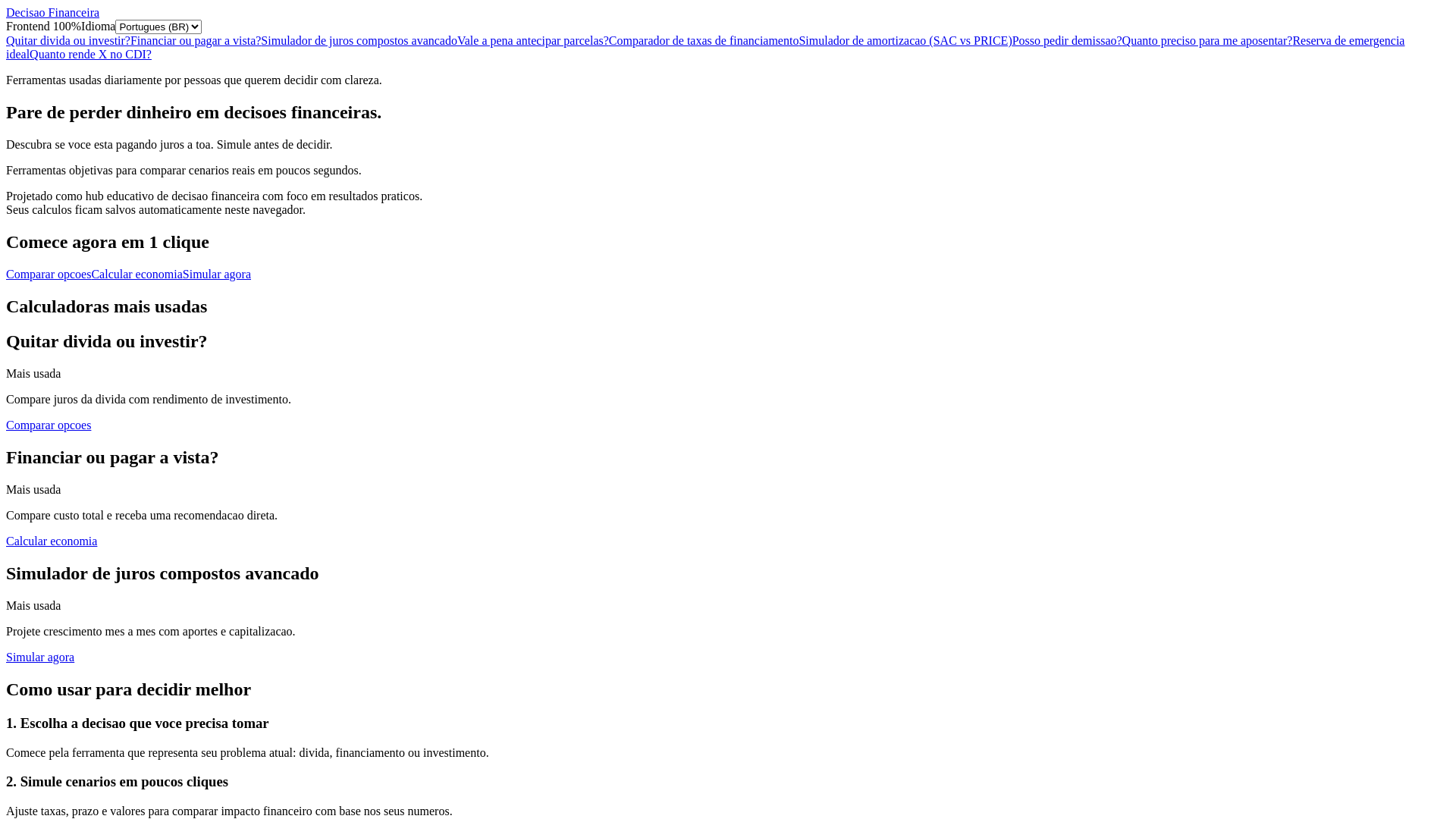 website screenshot of https://financing-calculators.pages.dev/