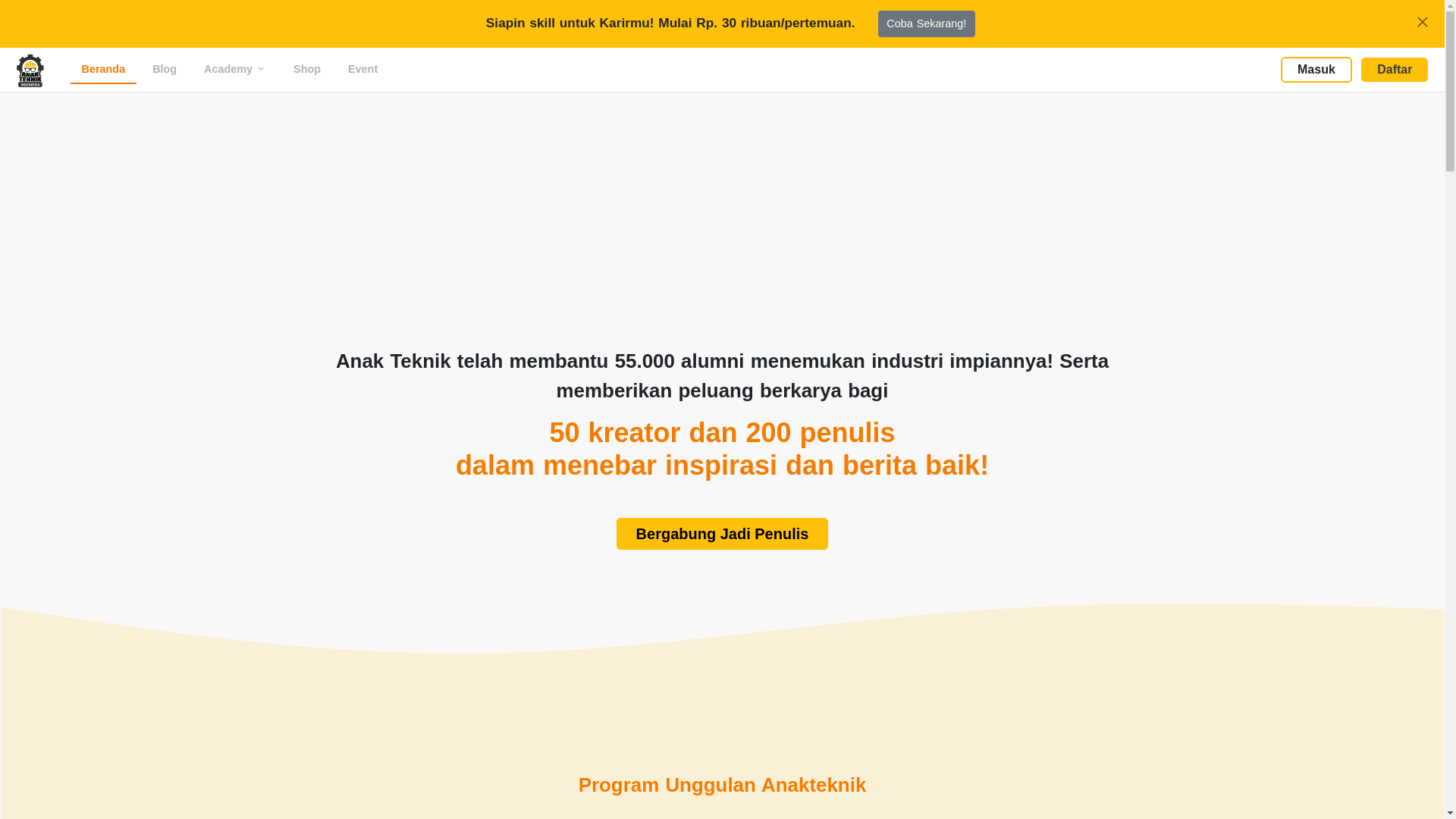 website screenshot of https://anakteknik.me/