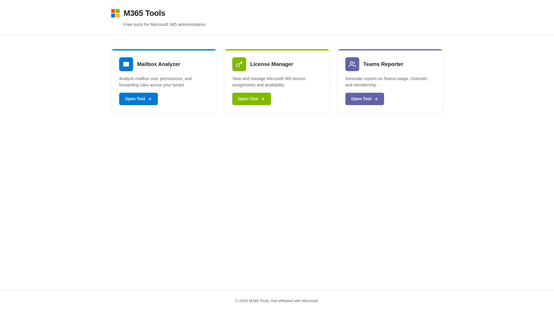 website screenshot of https://m365toolshome.pages.dev/