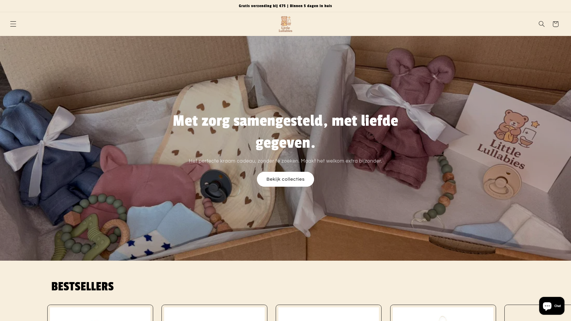website screenshot of https://littlelullabies.nl