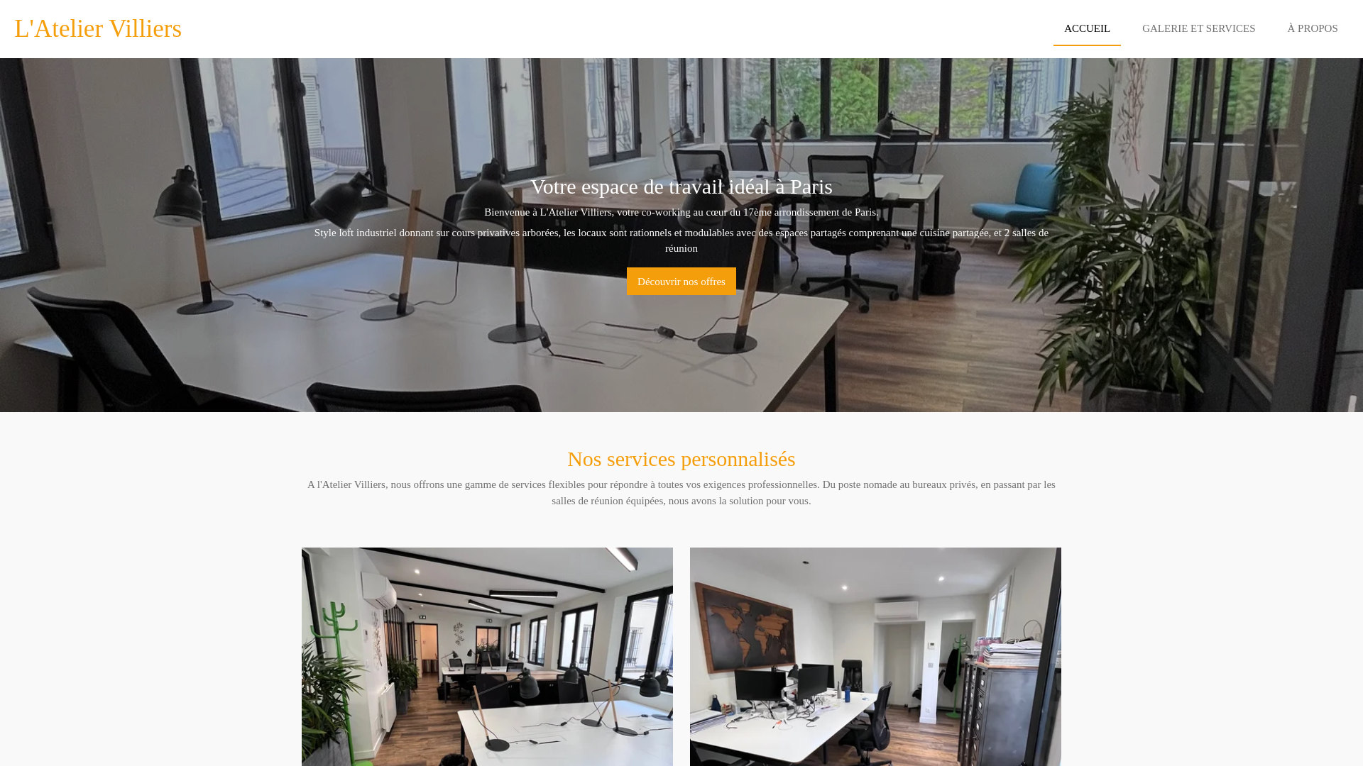 website screenshot of https://lateliervilliers.fr/