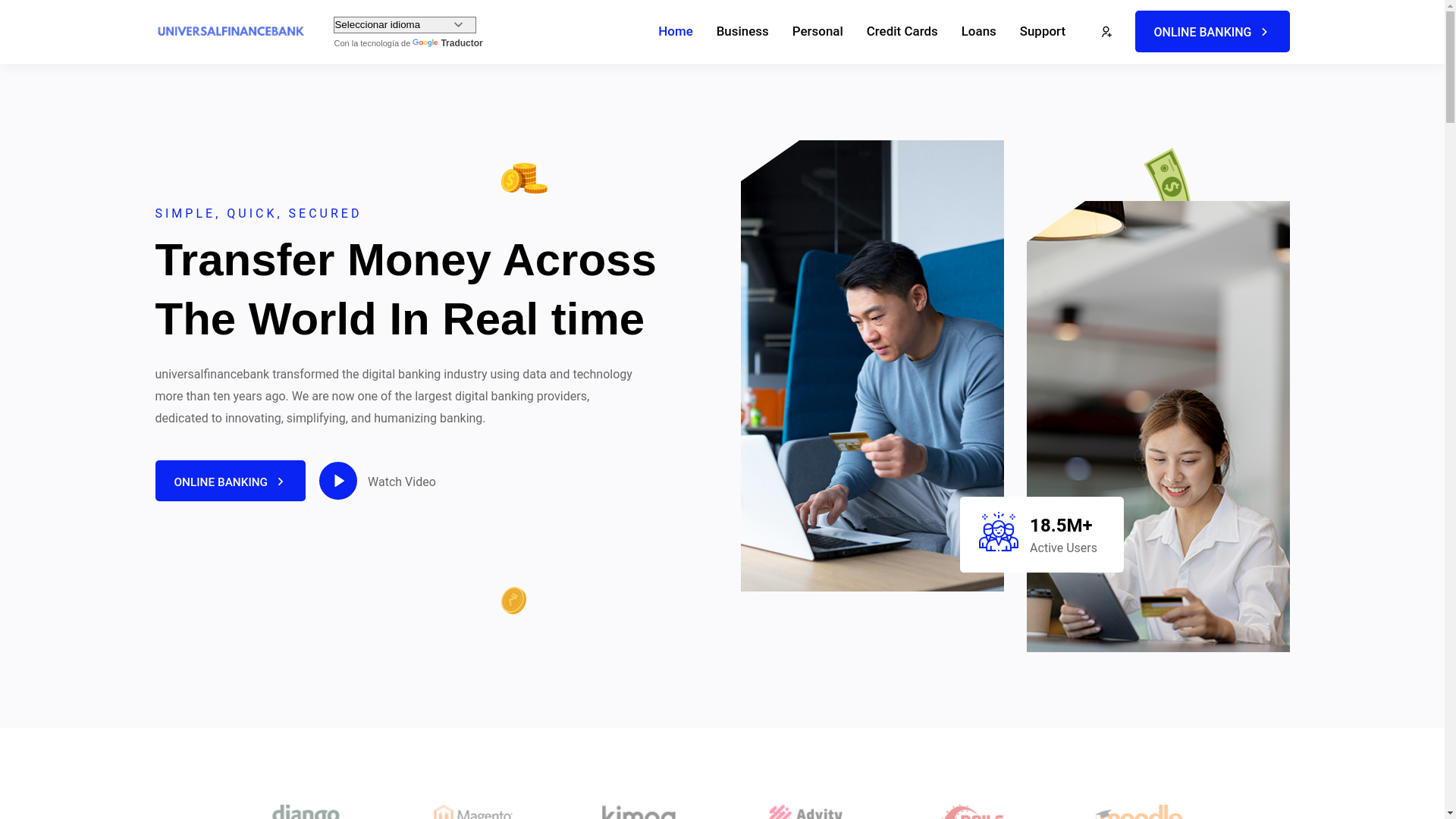 website screenshot of https://universalfinancebank.site/