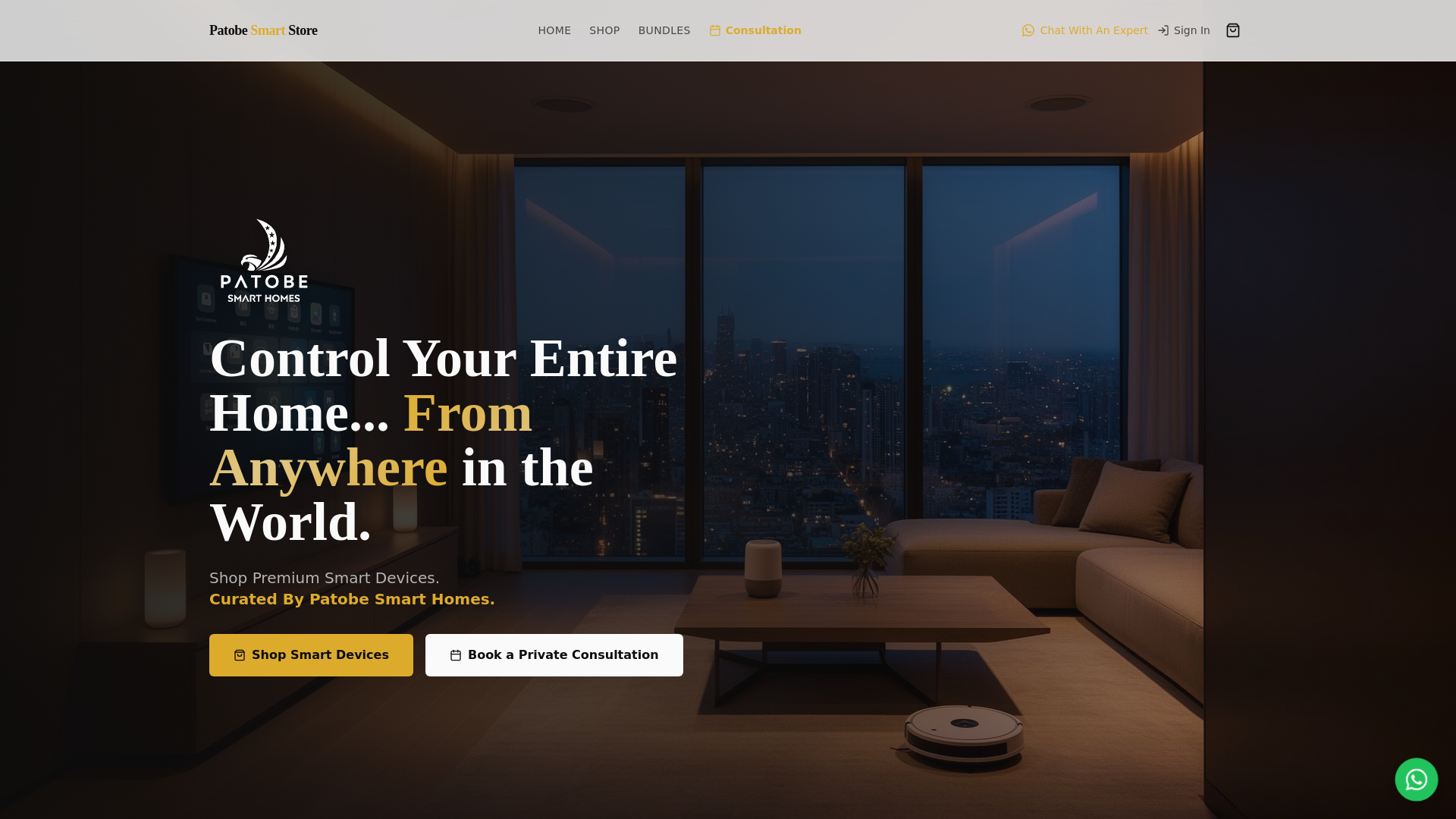 website screenshot of https://patobesmartstore.com/
