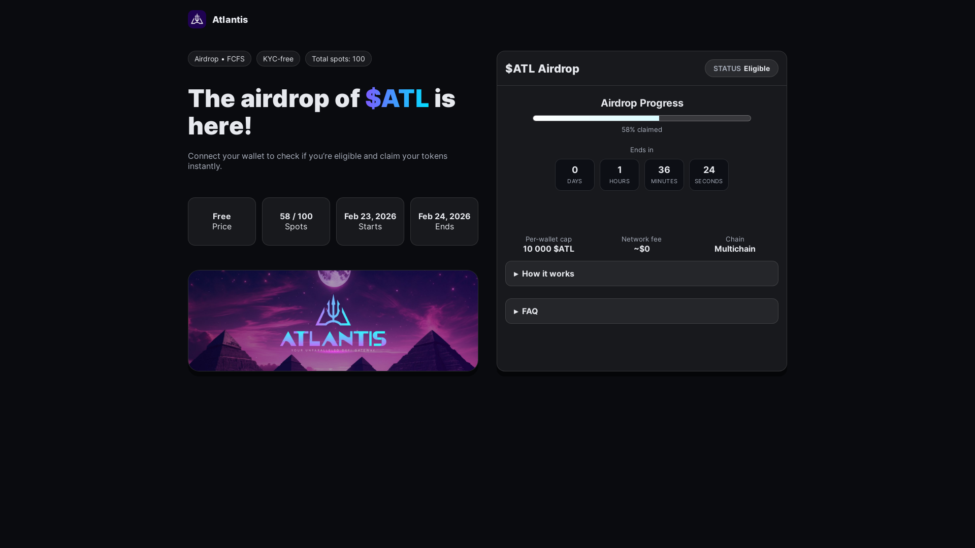website screenshot of https://atlantisdex.info/